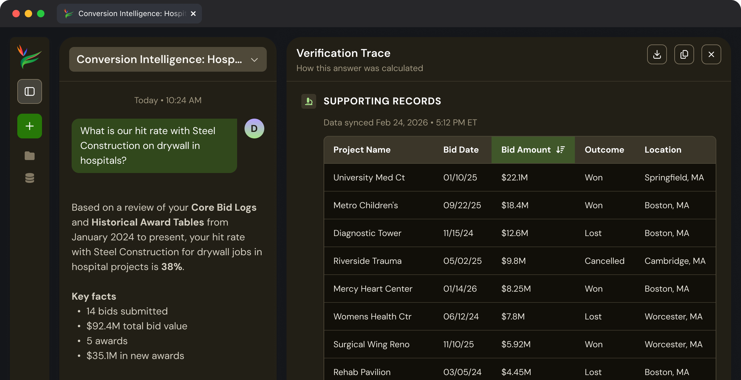Flora Data Analyst Agent Chat UI for Construction
